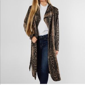 Shinestar Snake Print Trench Jacket